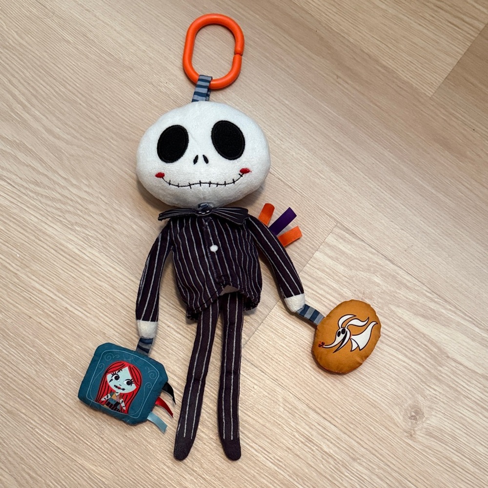 Nightmare Before Christmas Plush Clip Baby Toy with Orange Ring